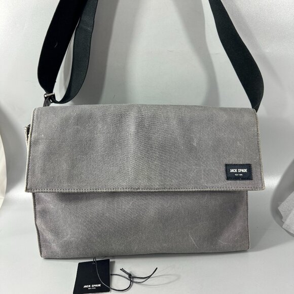 Jack Spade Gray Canvas Messenger Bag - Picture 1 of 14